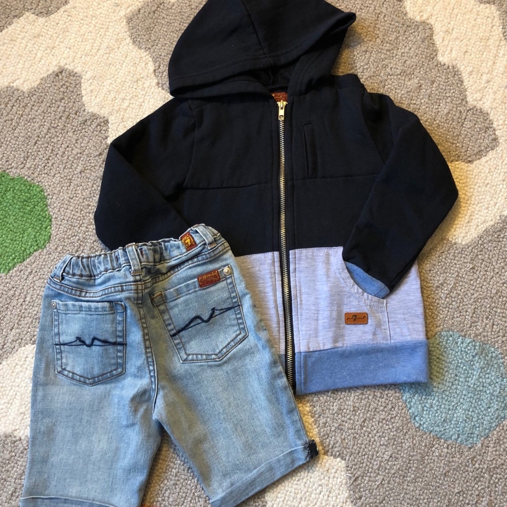 7 For All Mankind Hoodie and Shorts